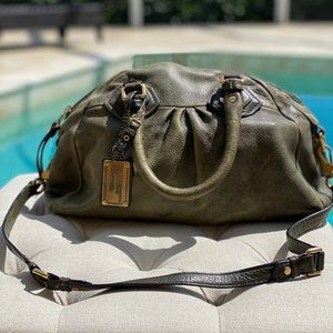Marc Jacobs Green Leather Baby Aidan Bowler Bag